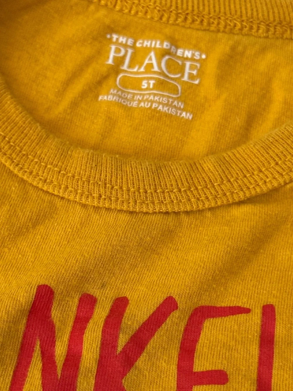 🦃 The Children’s Place Thankful Little Dude Thanksgiving T-Shirt Dark Yellow 5T